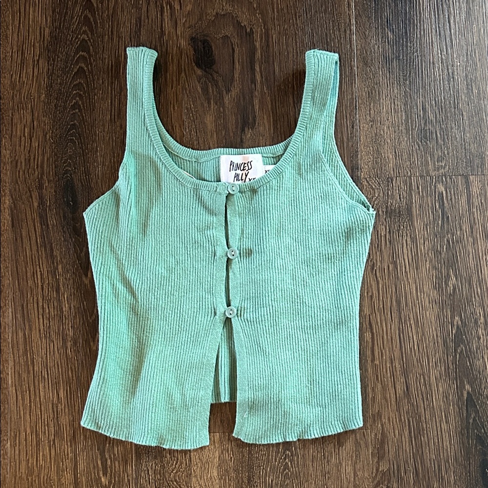 Princess Polly Mint Ribbed Tank Top